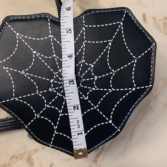 NWOT crossbody mini black heart spiderweb bag 🖤 🕸️ - Picture 7 of 9